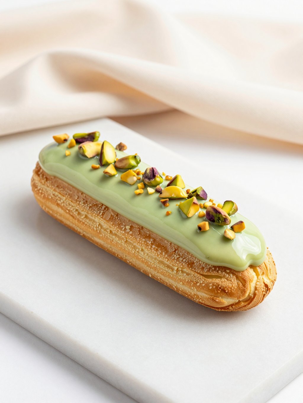 Pistazien-Éclair mit gehackten Pistazien